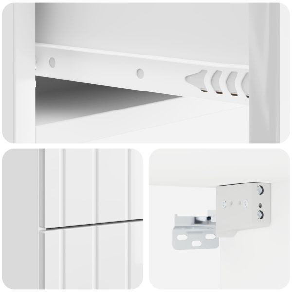 Спален шкаф с монтаж на стена 2 pcs Бял гланц 33 x 34,5 x 43 см