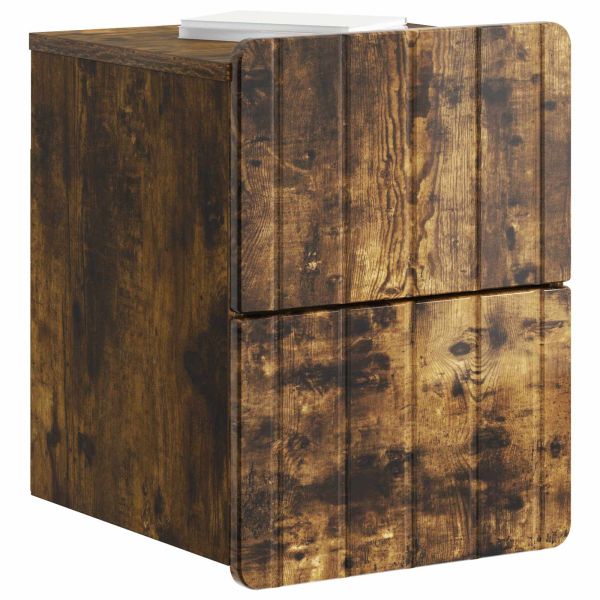 Спален шкаф с монтаж на стена Опушен дъб 33 x 34,5 x 43 см