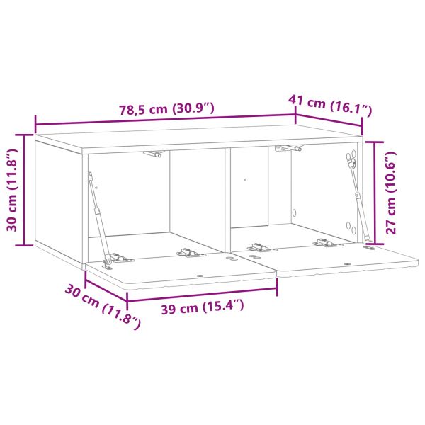 Стенно монтиран ТВ шкаф Дъб сонома 78,5 x 41 x 30 см