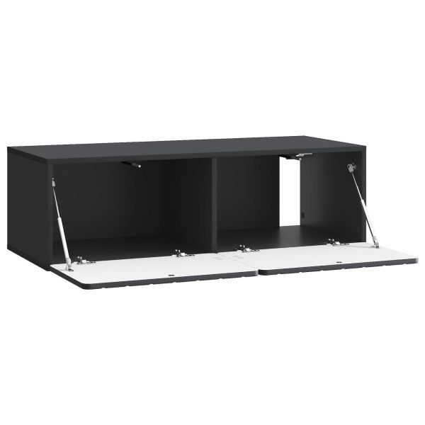 Стенно монтиран ТВ шкаф Черно 98 x 41 x 30 см