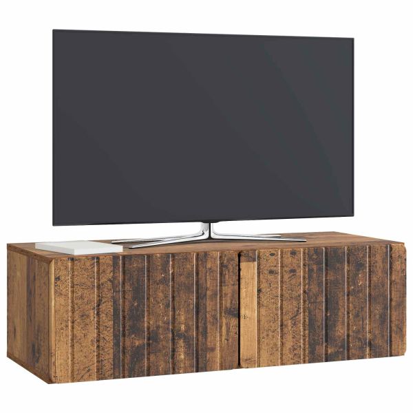 Стенно монтиран ТВ шкаф Старо дърво 98 x 41 x 30 см
