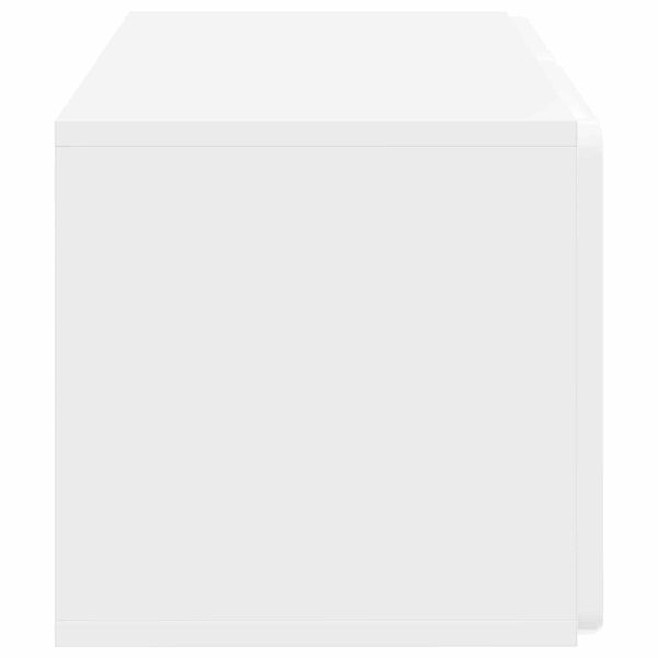 Стенно монтиран ТВ шкаф Бял гланц 59,5 x 31 x 30 см