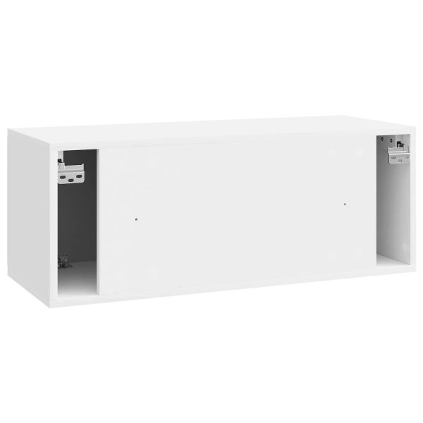 Стенно монтиран ТВ шкаф Бял гланц 78,5 x 31 x 30 см