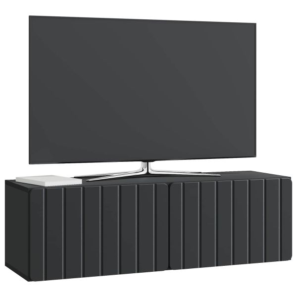 Стенно монтиран ТВ шкаф Черно 98 x 31 x 30 см