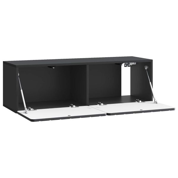 Стенно монтиран ТВ шкаф Черно 98 x 31 x 30 см