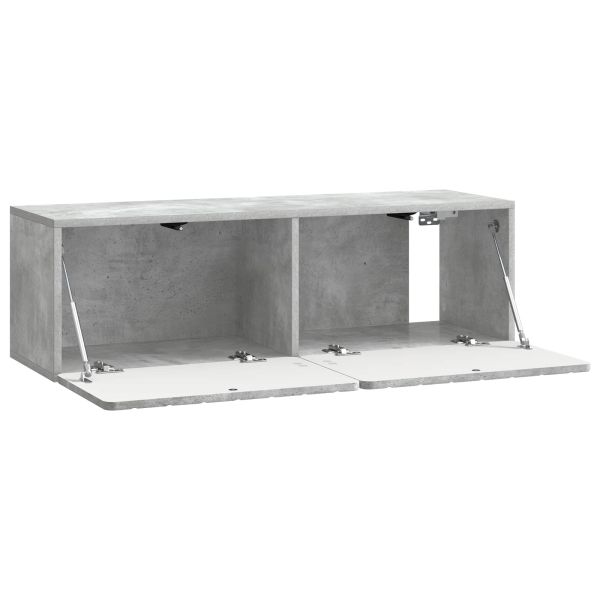 Стенно монтиран ТВ шкаф Бетонно сиво 98 x 31 x 30 см
