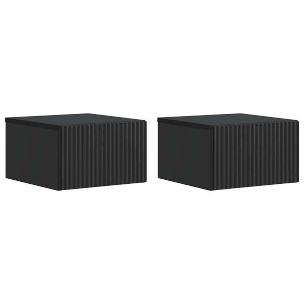 Спален шкаф с монтаж на стена 2 pcs Черно 33 x 34,5 x 20 см