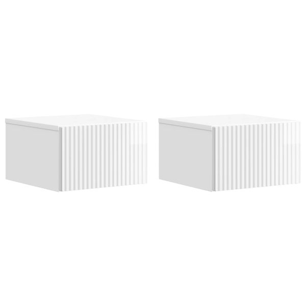 Спален шкаф с монтаж на стена 2 pcs Бял гланц 33 x 34,5 x 20 см
