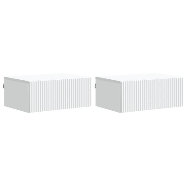 Спален шкаф с монтаж на стена 2 pcs Бяло 49 x 34,5 x 20 см