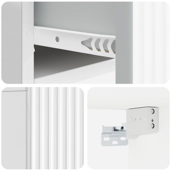 Спален шкаф с монтаж на стена 2 pcs Бял гланц 49 x 34,5 x 20 см