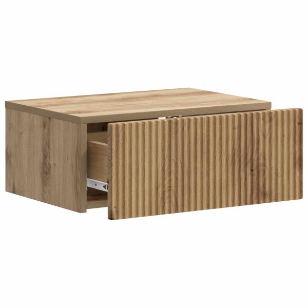 Спален шкаф с монтаж на стена с чекмедже 2 pcs Дъб артизан