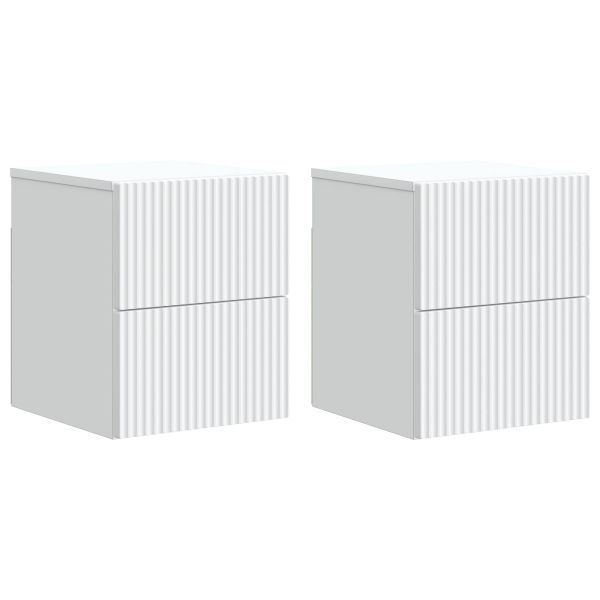 Спален шкаф с монтаж на стена 2 pcs Бяло 33 x 34,5 x 40 см