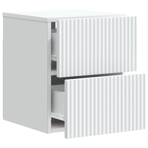 Спален шкаф с монтаж на стена 2 pcs Бяло 33 x 34,5 x 40 см