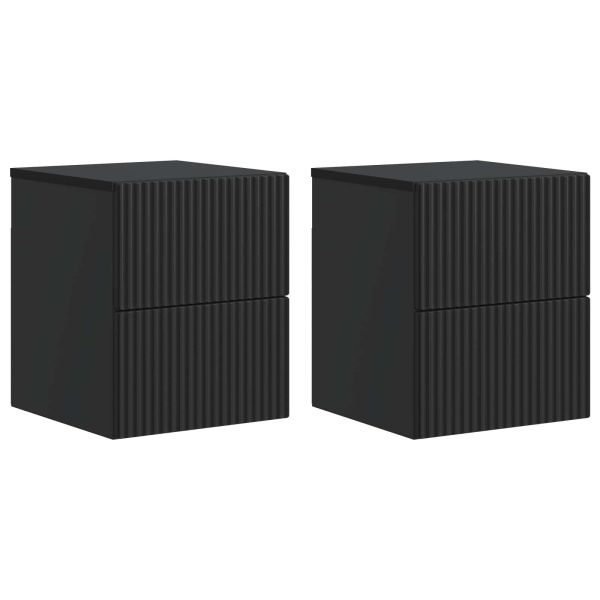 Спален шкаф с монтаж на стена 2 pcs Черно 33 x 34,5 x 40 см