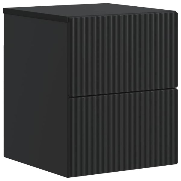Спален шкаф с монтаж на стена 2 pcs Черно 33 x 34,5 x 40 см