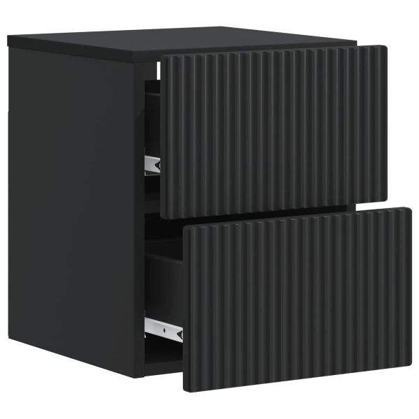 Спален шкаф с монтаж на стена 2 pcs Черно 33 x 34,5 x 40 см