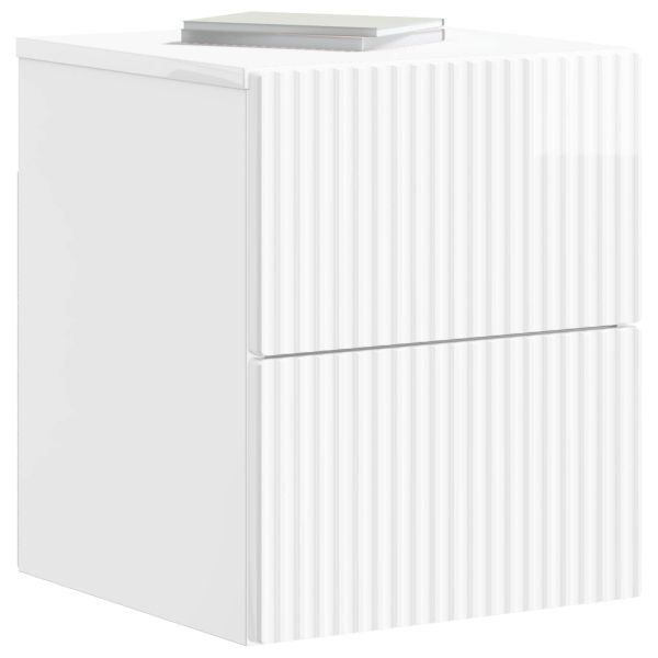 Спален шкаф с монтаж на стена Бял гланц 33 x 34,5 x 40 см