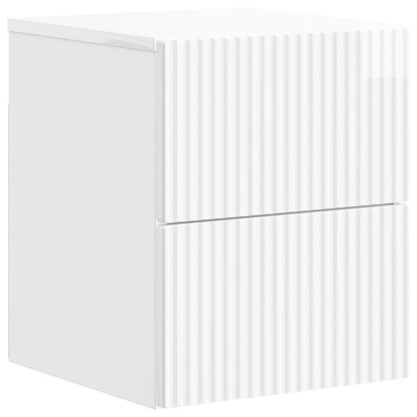 Спален шкаф с монтаж на стена 2 pcs Бял гланц 33 x 34,5 x 40 см