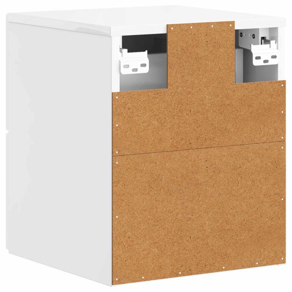 Спален шкаф с монтаж на стена 2 pcs Бял гланц 33 x 34,5 x 40 см