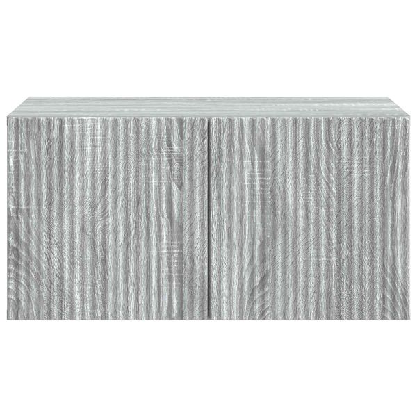 Стенно монтиран ТВ шкаф Сива сонома 59,5 x 41 x 30 см