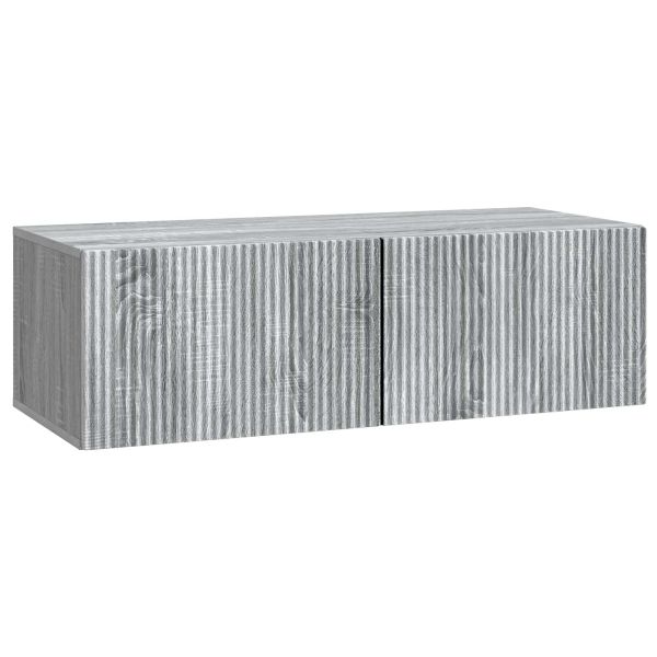 Стенно монтиран ТВ шкаф Сива сонома 98 x 41 x 30 см