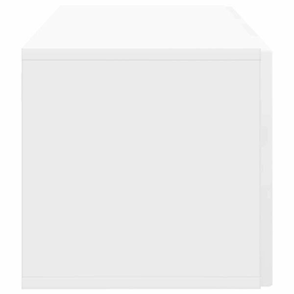 Стенно монтиран ТВ шкаф Бял гланц 59,5 x 31 x 30 см