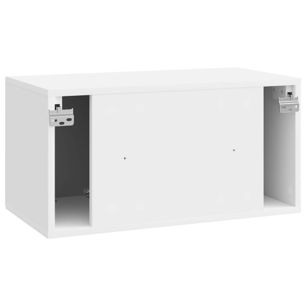 Стенно монтиран ТВ шкаф Бял гланц 59,5 x 31 x 30 см