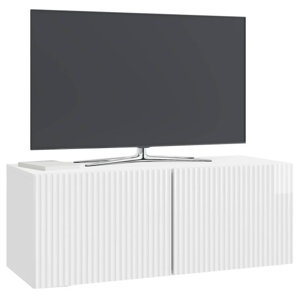 Стенно монтиран ТВ шкаф Бял гланц 78,5 x 31 x 30 см