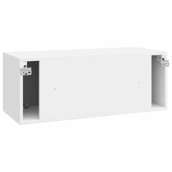 Стенно монтиран ТВ шкаф Бял гланц 78,5 x 31 x 30 см