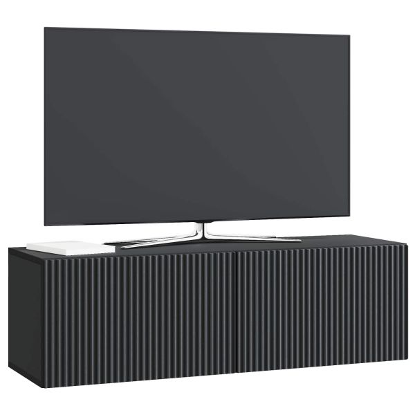 Стенно монтиран ТВ шкаф Черно 98 x 31 x 30 см