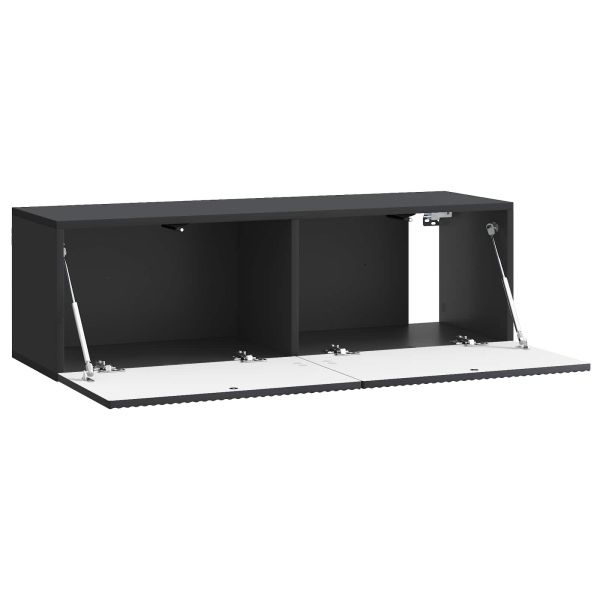 Стенно монтиран ТВ шкаф Черно 98 x 31 x 30 см