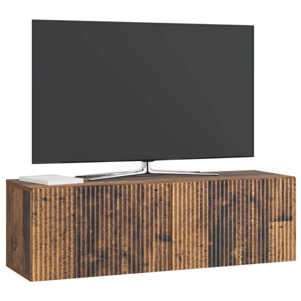 Стенно монтиран ТВ шкаф Старо дърво 98 x 31 x 30 см