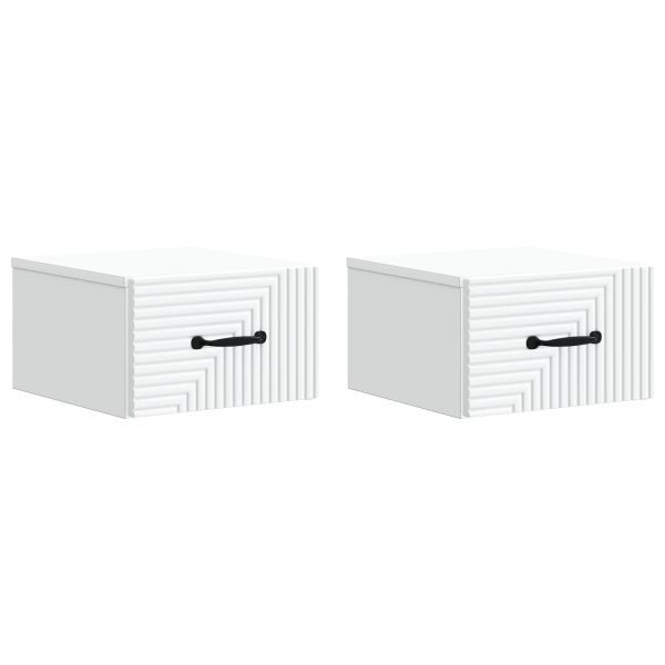 Спален шкаф с монтаж на стена 2 pcs Бяло 34,5 x 33 x 20 см
