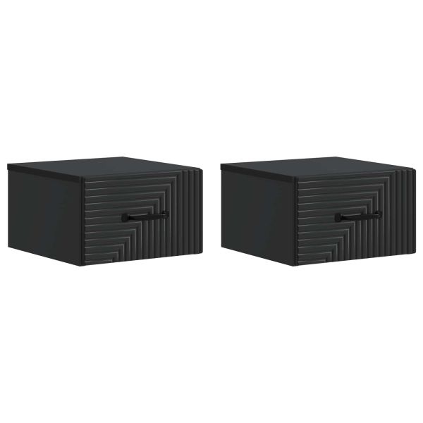 Спален шкаф с монтаж на стена 2 pcs Черно 34,5 x 33 x 20 см