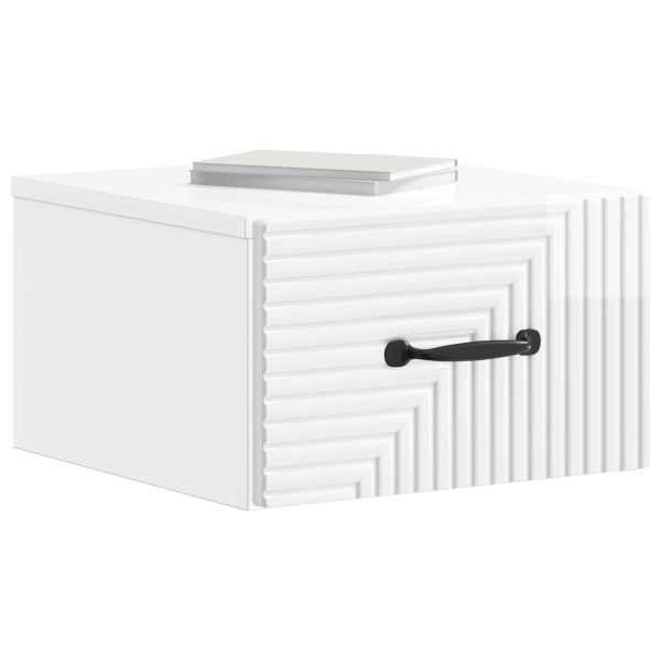 Спален шкаф с монтаж на стена Бял гланц 34,5 x 33 x 20 см