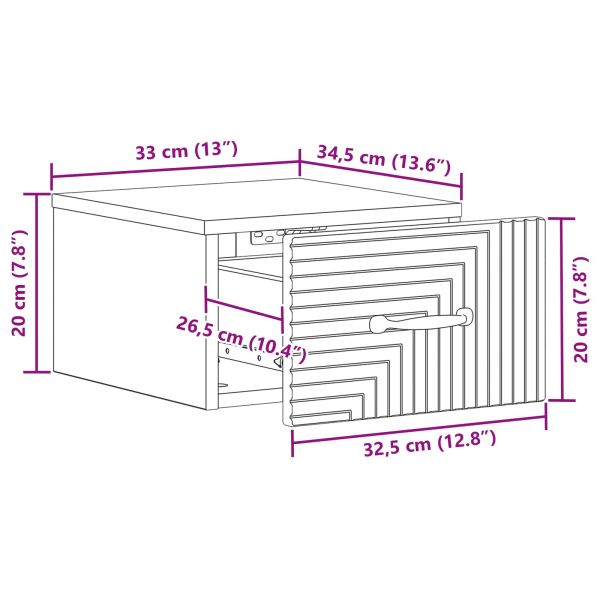 Спален шкаф с монтаж на стена Бял гланц 34,5 x 33 x 20 см