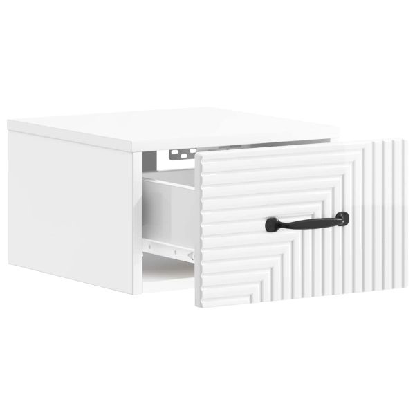 Спален шкаф с монтаж на стена 2 pcs Бял гланц 34,5 x 33 x 20 см