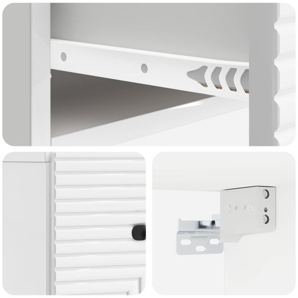 Спален шкаф с монтаж на стена 2 pcs Бял гланц 34,5 x 33 x 20 см