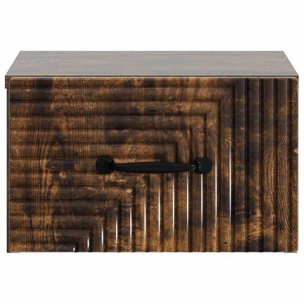 Спален шкаф с монтаж на стена Опушен дъб 34,5 x 33 x 20 см