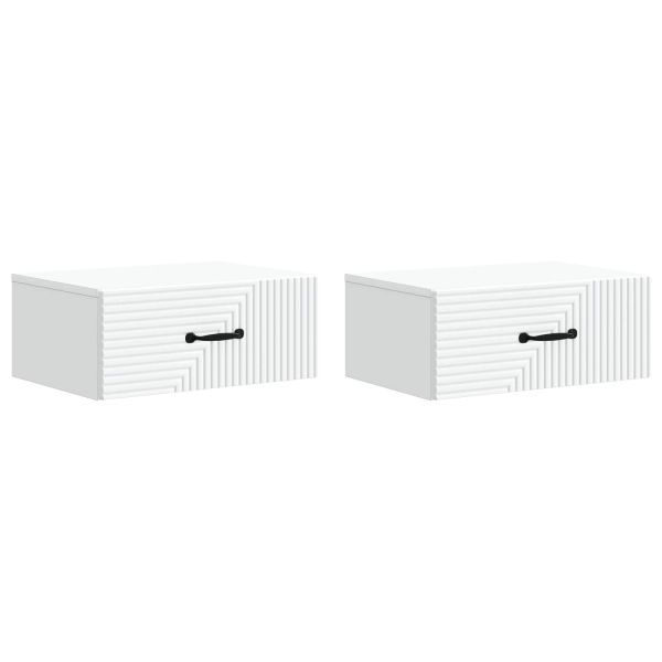 Спален шкаф с монтаж на стена 2 pcs Бяло 49 x 34,5 x 20 см