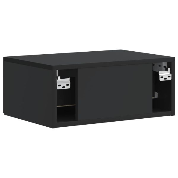 Спален шкаф с монтаж на стена 2 pcs Черно 49 x 34,5 x 20 см