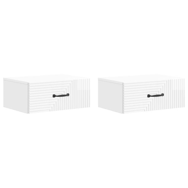 Спален шкаф с монтаж на стена 2 pcs Бял гланц 49 x 34,5 x 20 см