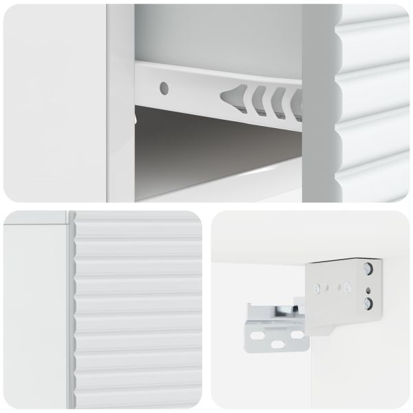 Спален шкаф с монтаж на стена 2 pcs Бял гланц 49 x 34,5 x 20 см