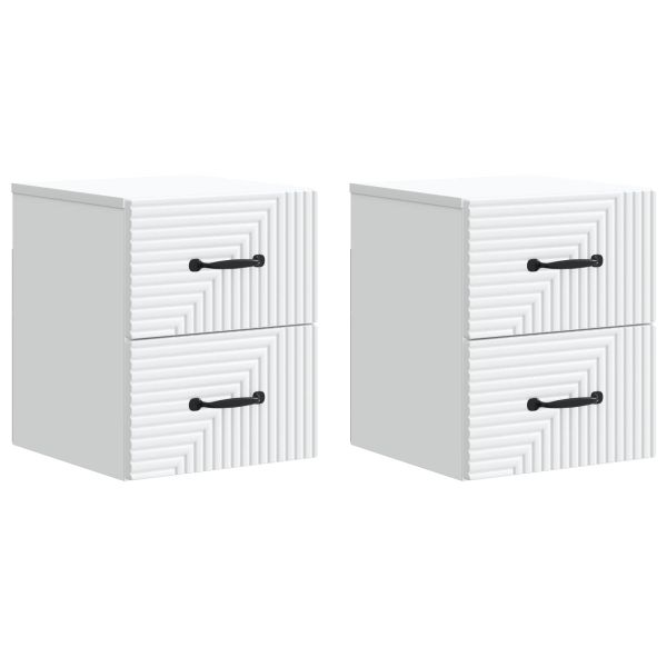 Спален шкаф с монтаж на стена 2 pcs Бяло 34,5 x 33 x 40 см