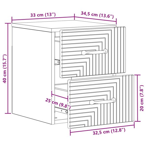 Спален шкаф с монтаж на стена 2 pcs Бяло 34,5 x 33 x 40 см