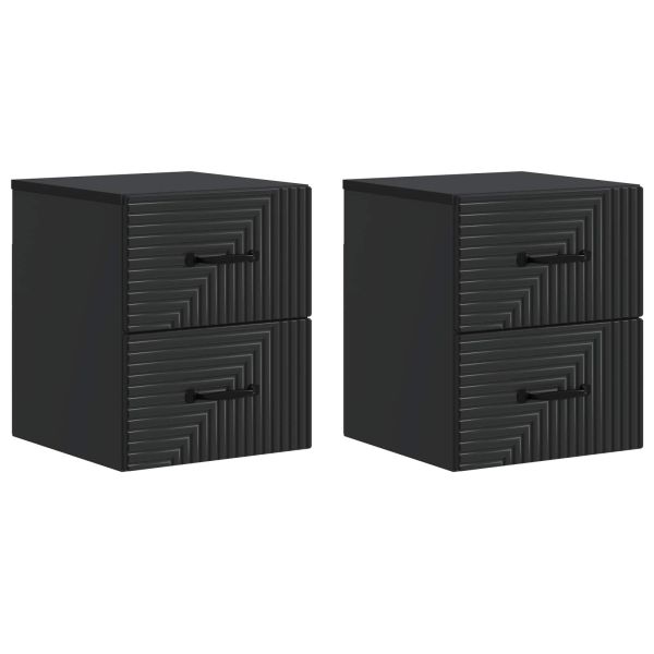Спален шкаф с монтаж на стена 2 pcs Черно 34,5 x 33 x 40 см