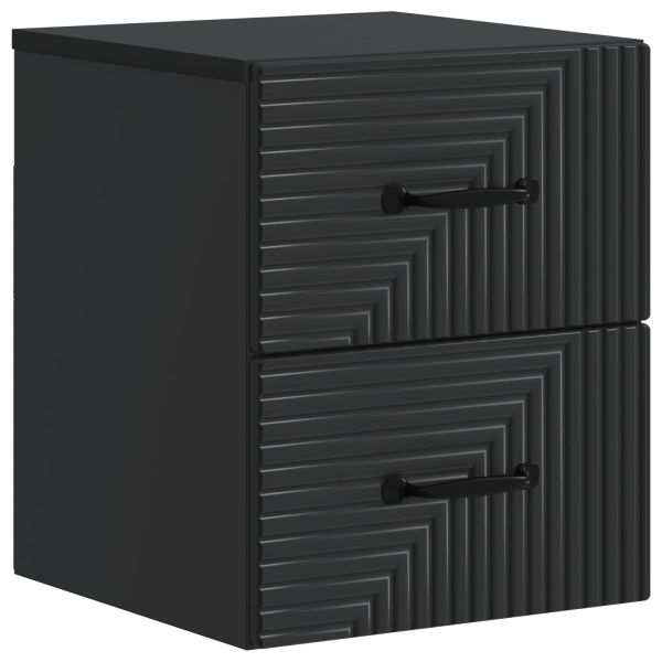 Спален шкаф с монтаж на стена 2 pcs Черно 34,5 x 33 x 40 см