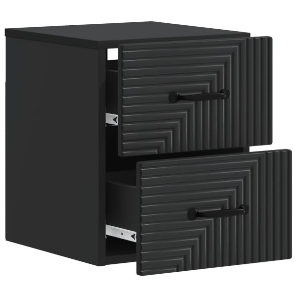 Спален шкаф с монтаж на стена 2 pcs Черно 34,5 x 33 x 40 см