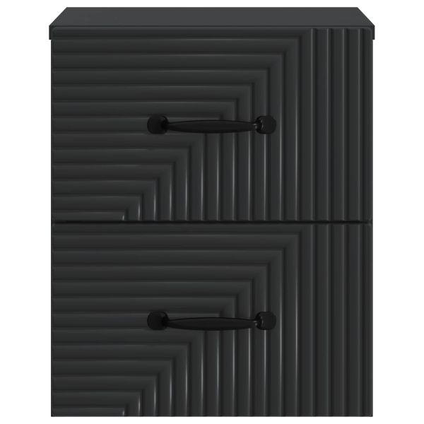 Спален шкаф с монтаж на стена 2 pcs Черно 34,5 x 33 x 40 см