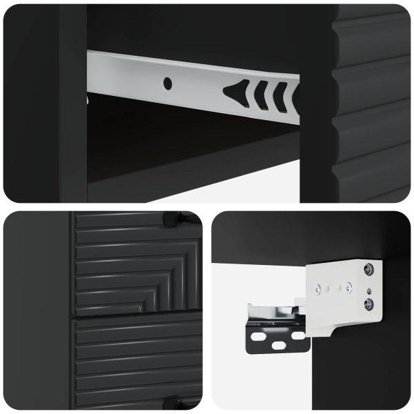 Спален шкаф с монтаж на стена 2 pcs Черно 34,5 x 33 x 40 см
